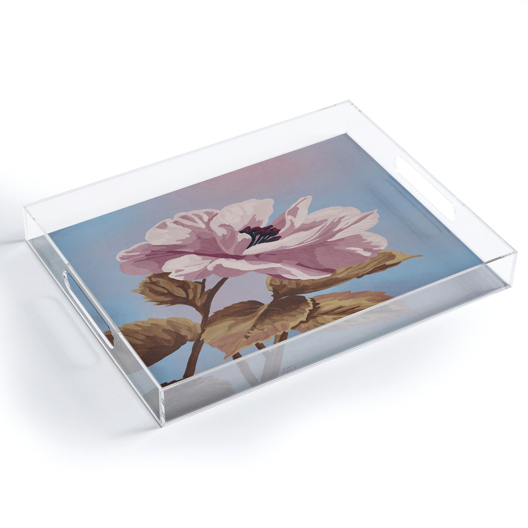 Lisa D Art Designs Vintage Begonia Botanical Acrylic Tray