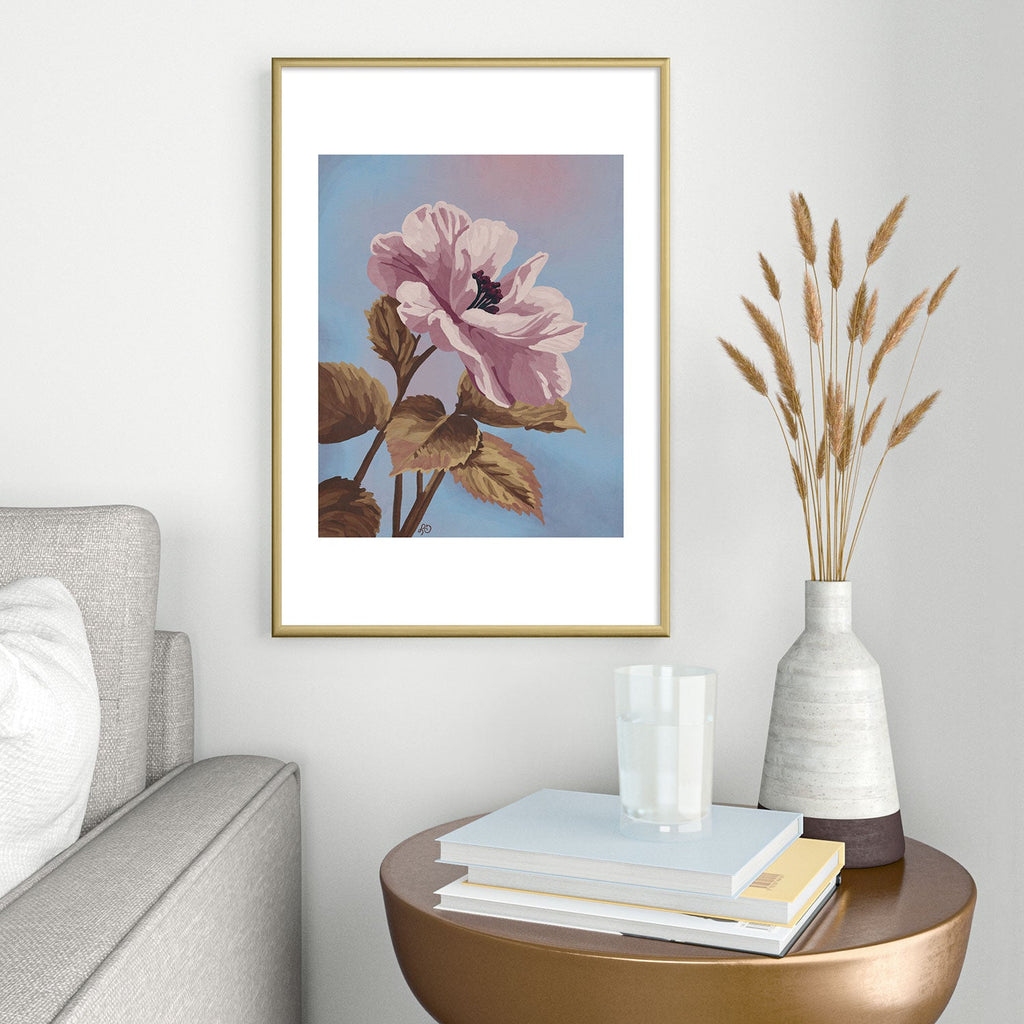 Lisa D Art Designs Vintage Begonia Botanical Metal Framed Art Print