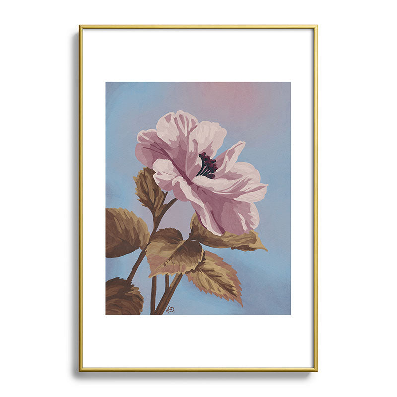 Lisa D Art Designs Vintage Begonia Botanical Metal Framed Art Print