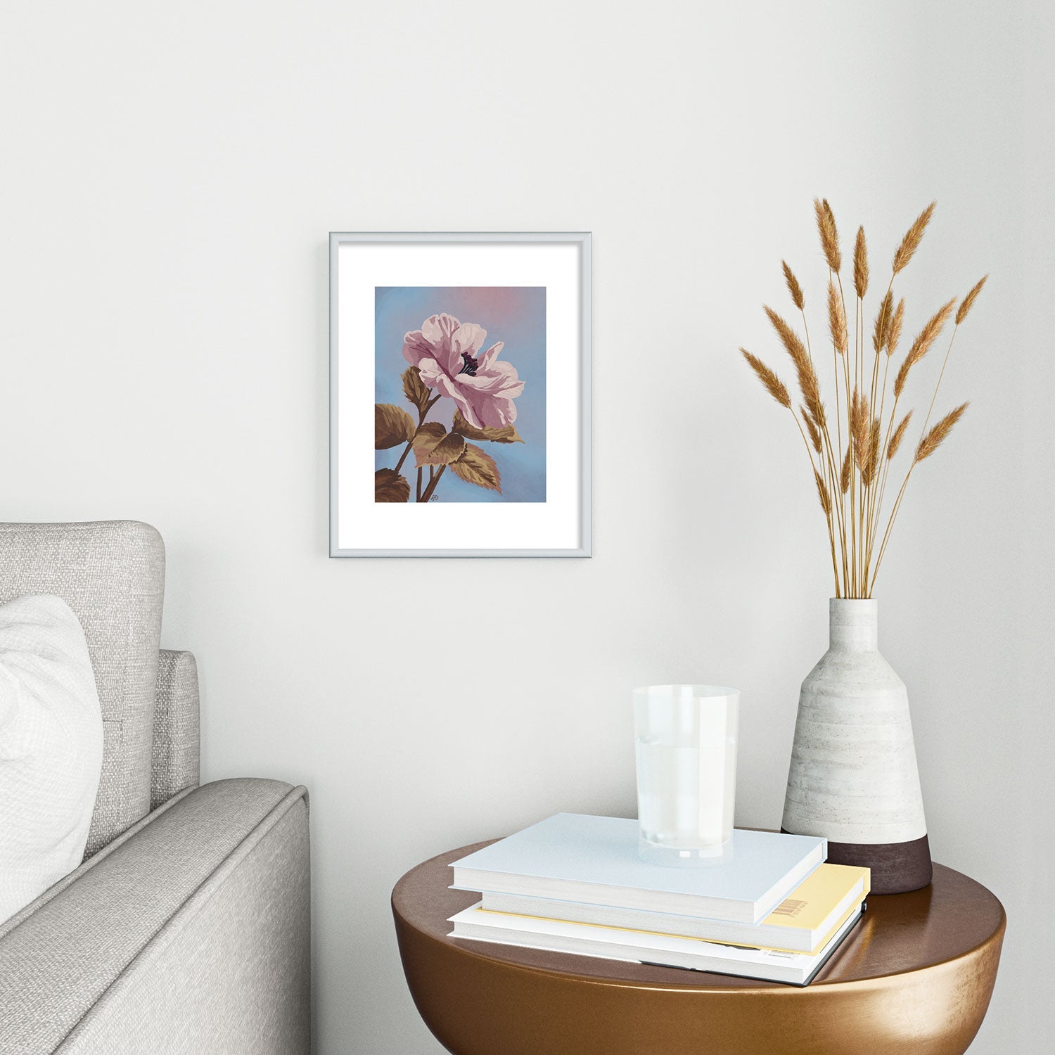 Lisa D Art Designs Vintage Begonia Botanical Metal Framed Art Print