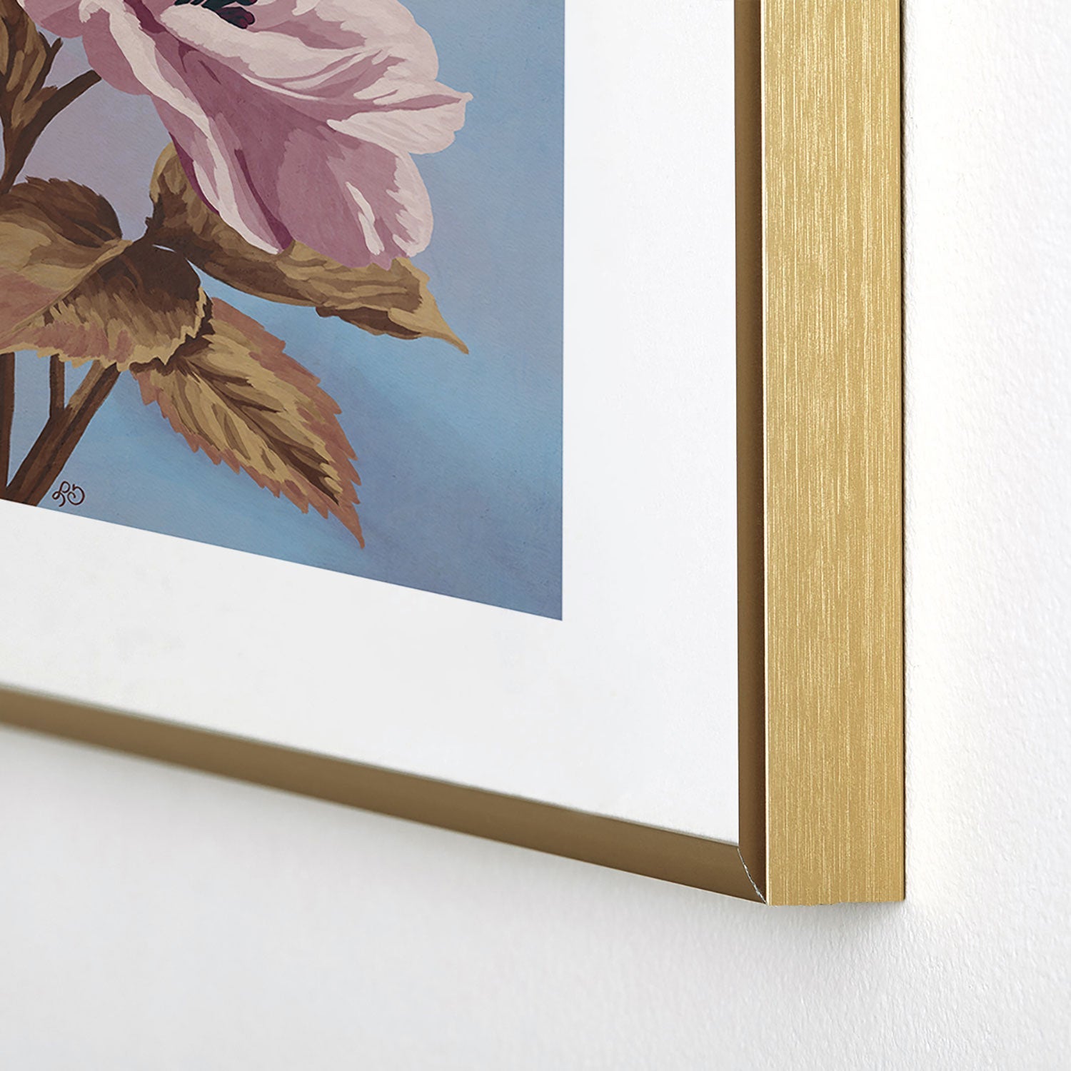 Lisa D Art Designs Vintage Begonia Botanical Metal Framed Art Print