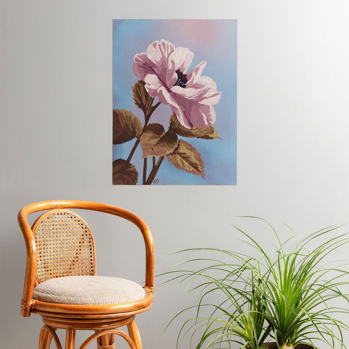 Lisa D Art Designs Vintage Begonia Botanical Poster