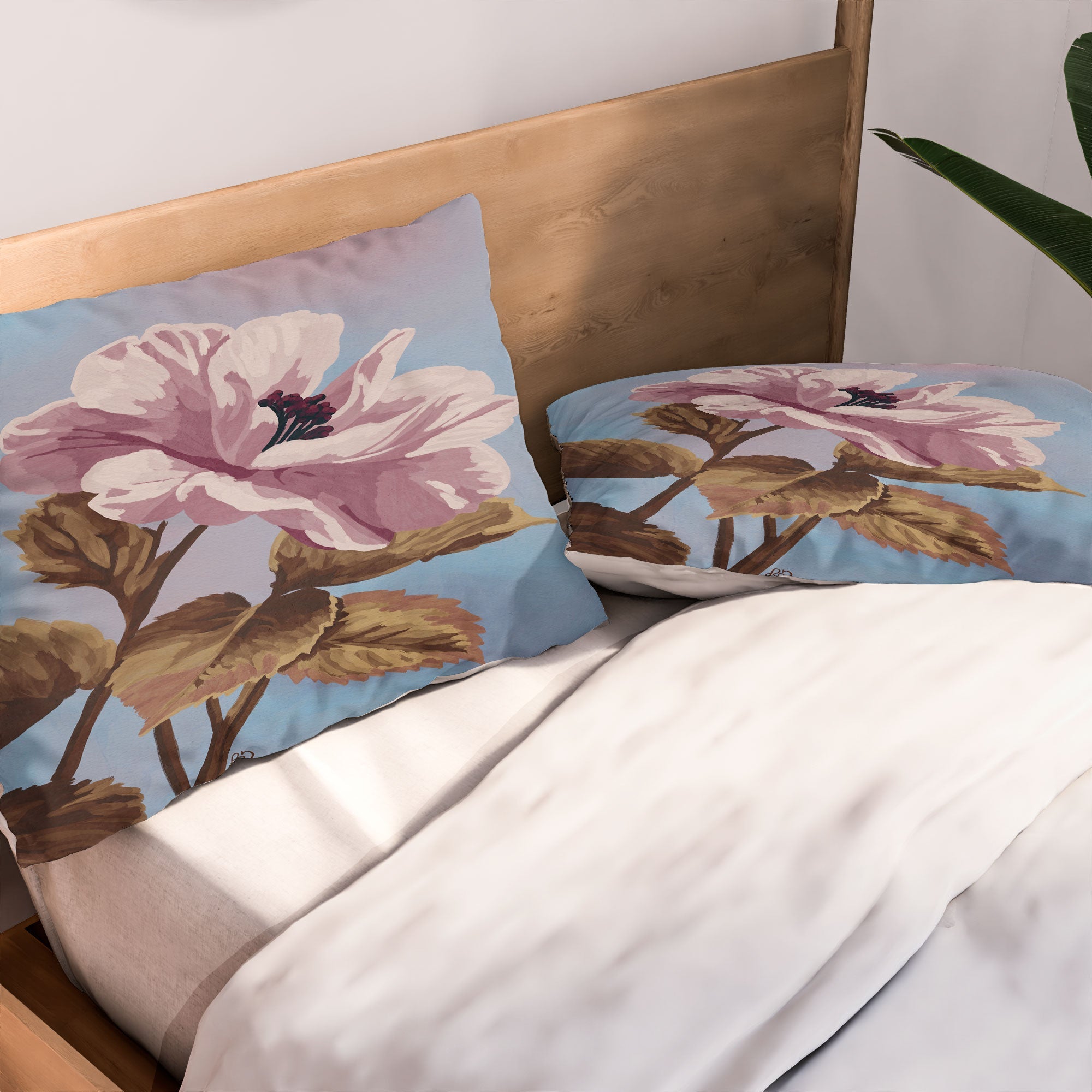 Lisa D Art Designs Vintage Begonia Botanical Pillow Shams