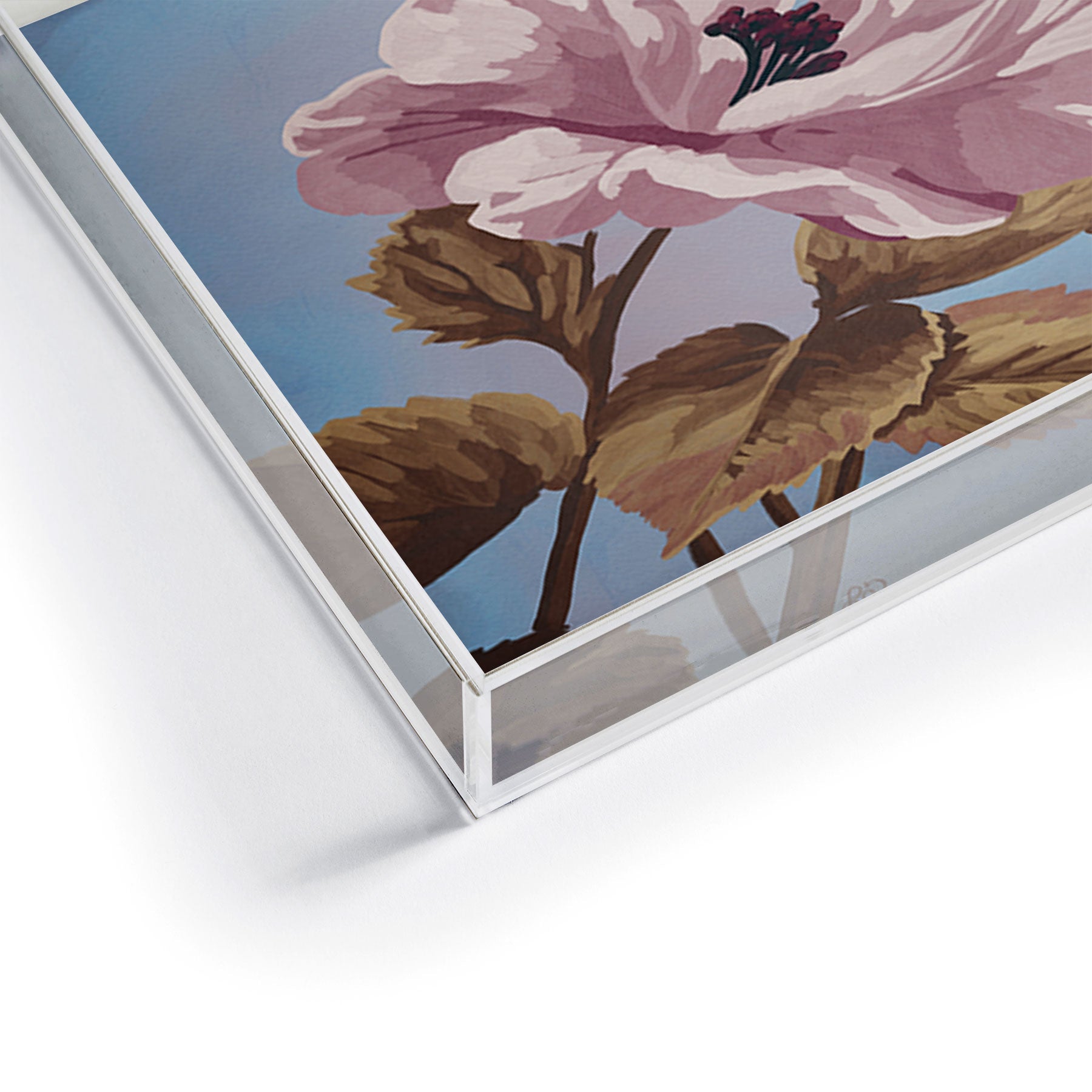 Lisa D Art Designs Vintage Begonia Botanical Acrylic Tray