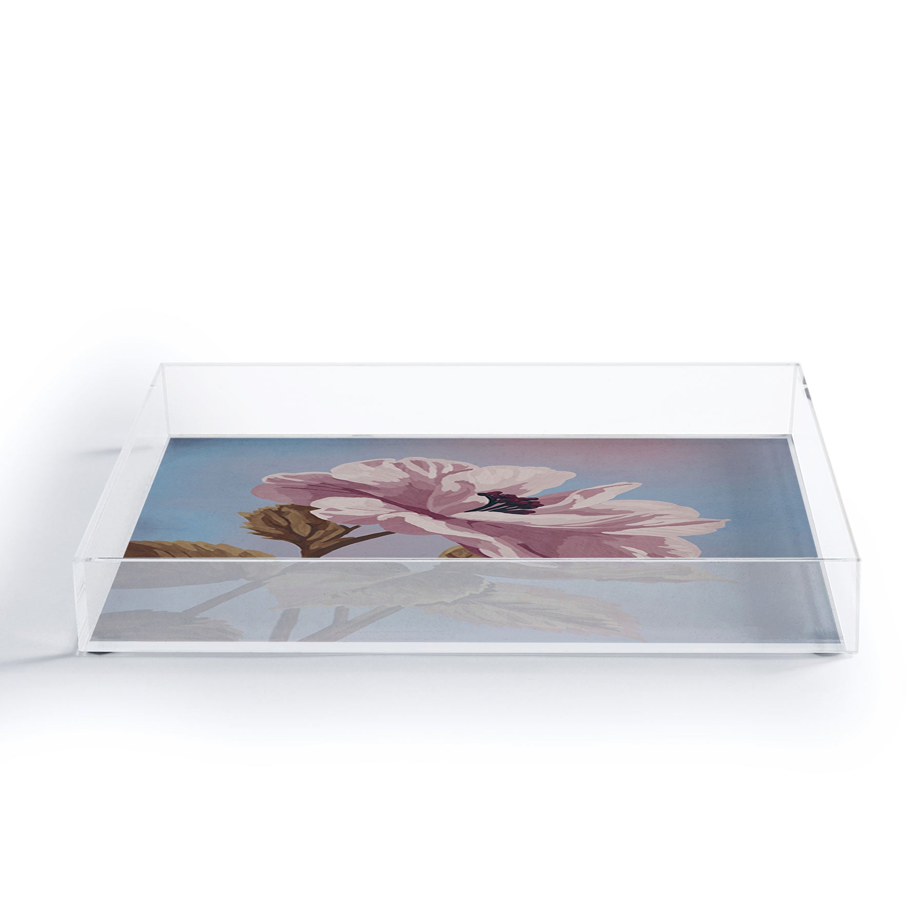 Lisa D Art Designs Vintage Begonia Botanical Acrylic Tray