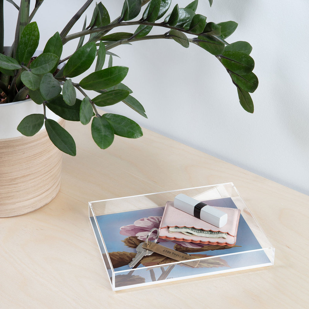 Lisa D Art Designs Vintage Begonia Botanical Acrylic Tray