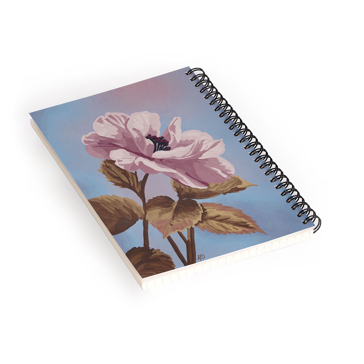 Lisa D Art Designs Vintage Begonia Botanical Spiral Notebook