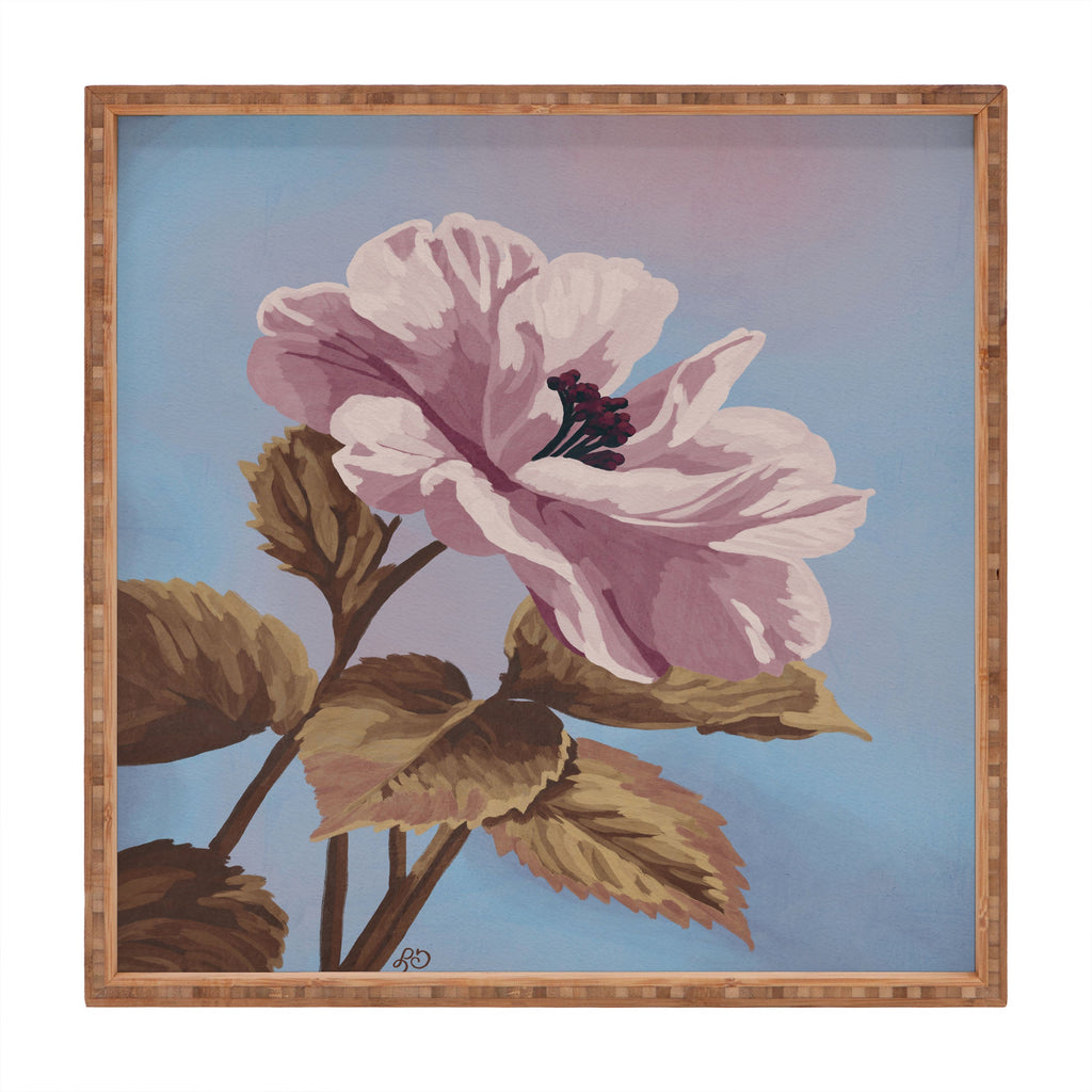 Lisa D Art Designs Vintage Begonia Botanical Square Tray