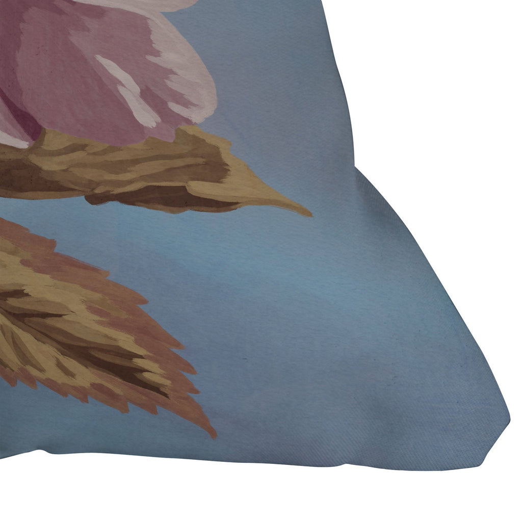 Lisa D Art Designs Vintage Begonia Botanical Outdoor Throw Pillow