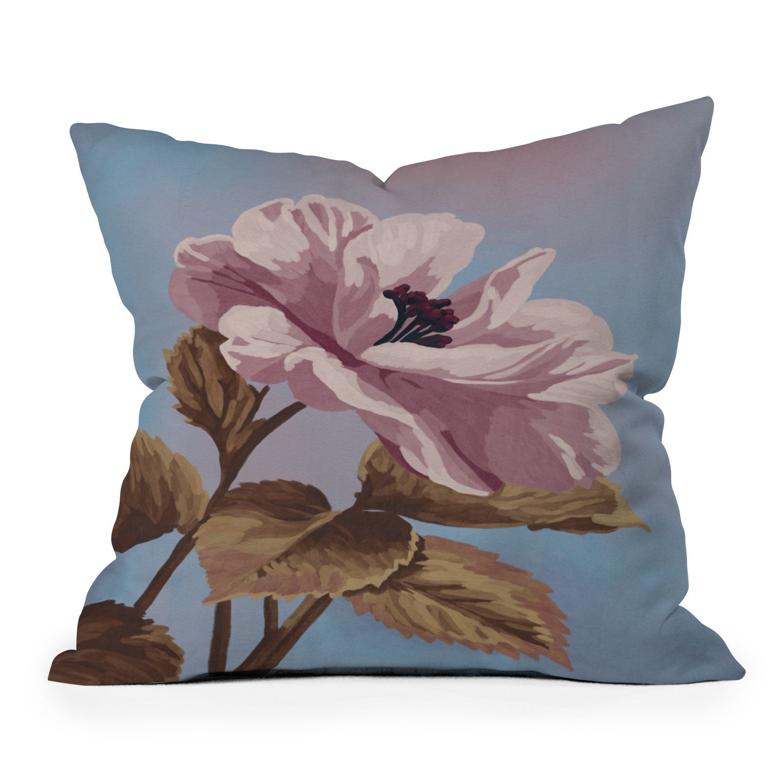 Lisa D Art Designs Vintage Begonia Botanical Throw Pillow