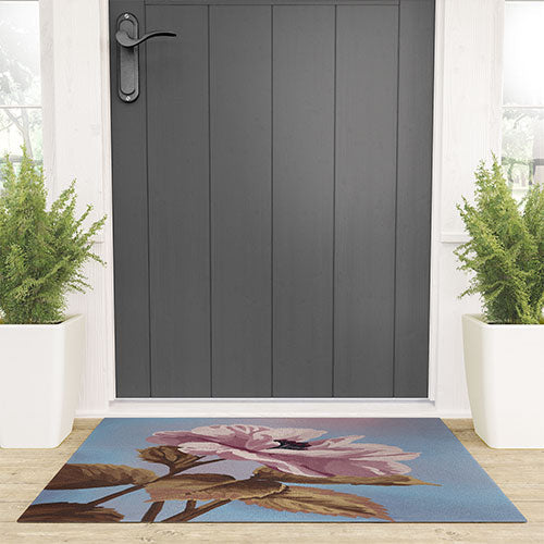 Lisa D Art Designs Vintage Begonia Botanical Welcome Mat