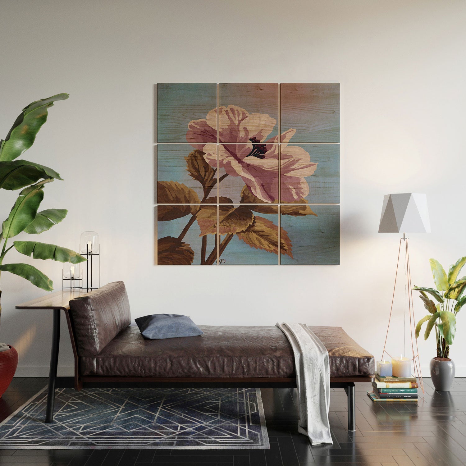 Lisa D Art Designs Vintage Begonia Botanical Wood Wall Mural