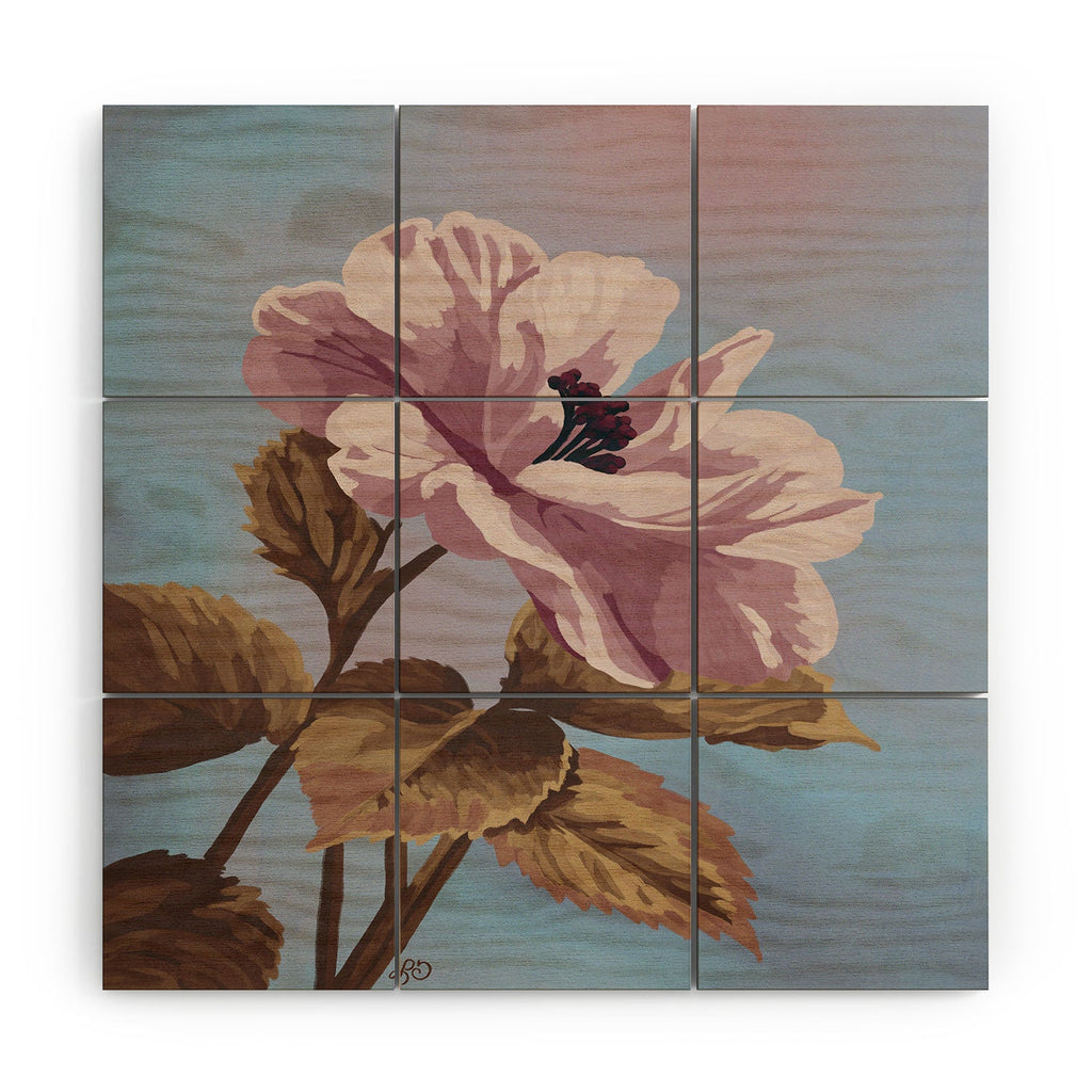 Lisa D Art Designs Vintage Begonia Botanical Wood Wall Mural