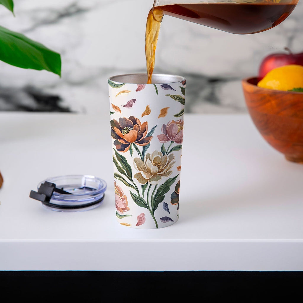 Marta Barragan Camarasa Hand Painted Peony Florals Travel Mug