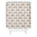 Little Arrow Design Co block print suns jade and dusty rose Shower Curtain