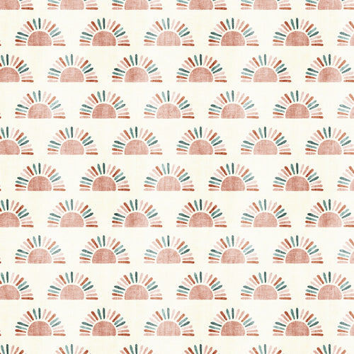 Little Arrow Design Co block print suns jade and dusty rose Shower Curtain