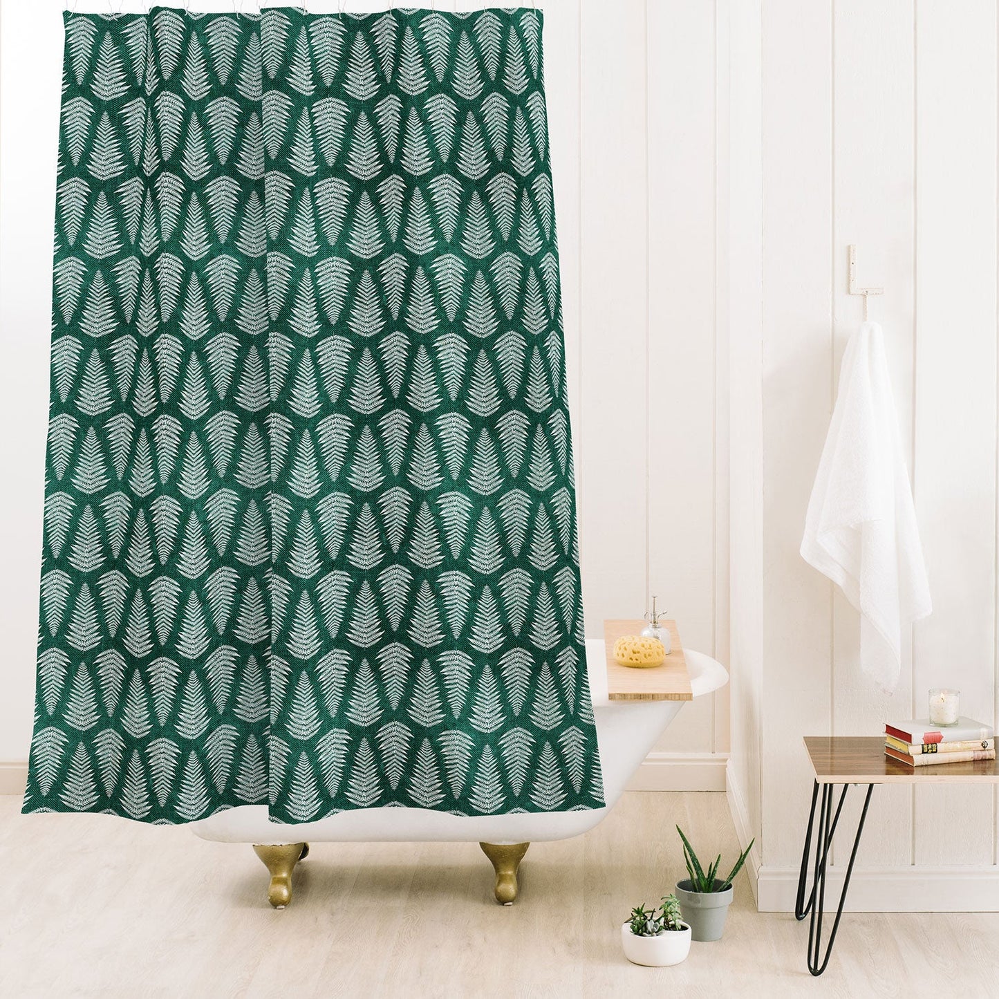 Little Arrow Design Co fern on forest Shower Curtain