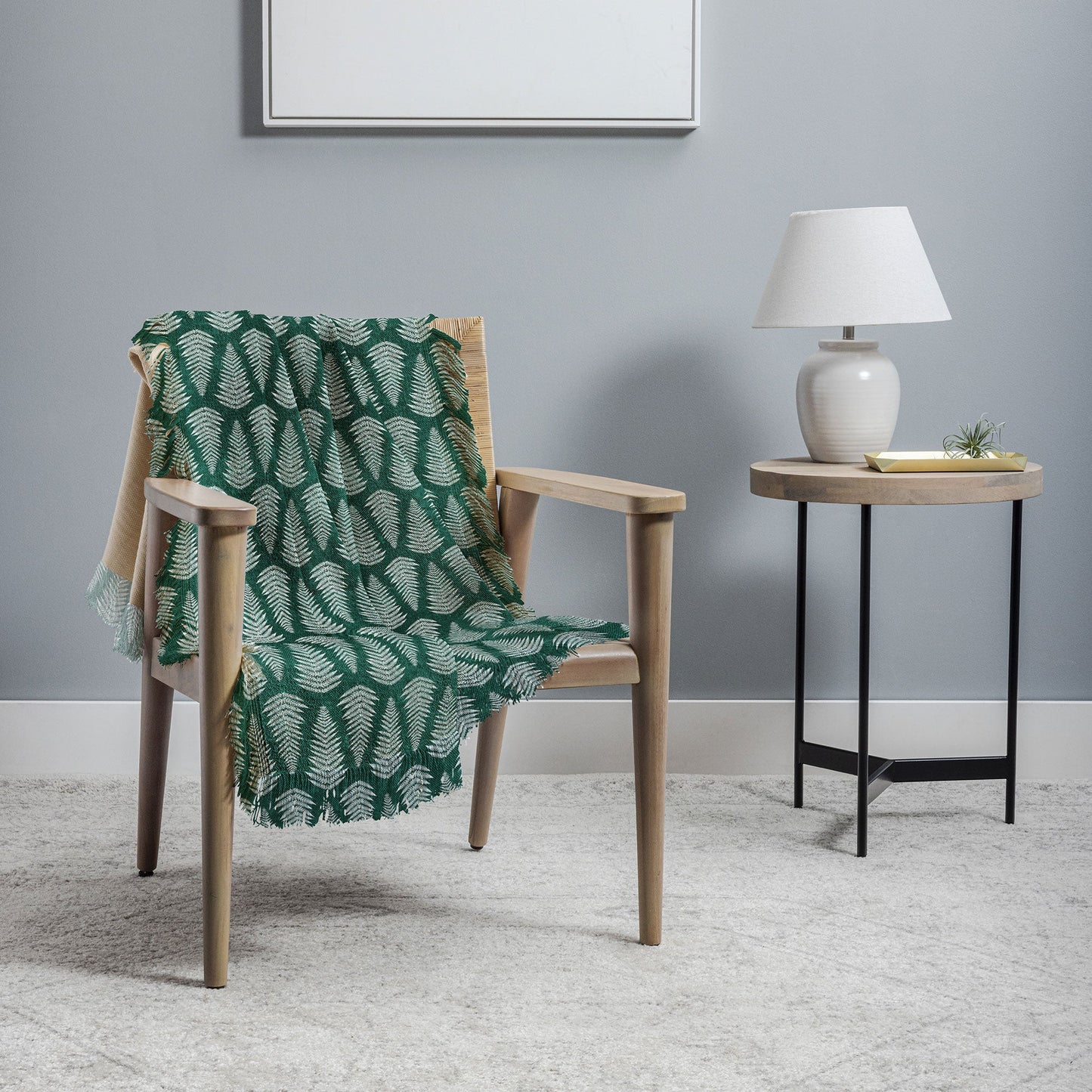 Little Arrow Design Co fern on forest Throw Blanket