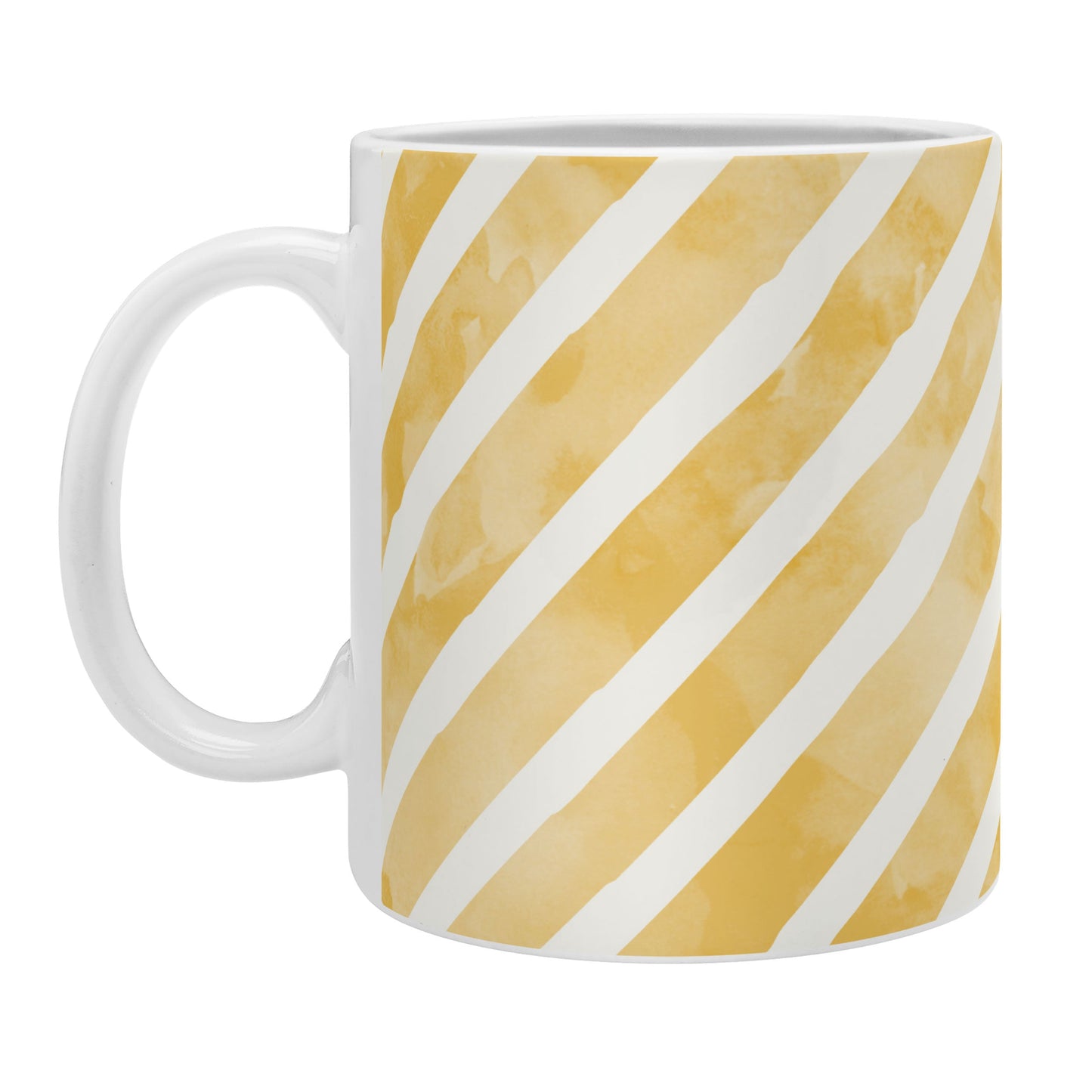 Little Arrow Design Co gold watercolor stripes diagonal Coffee Mug