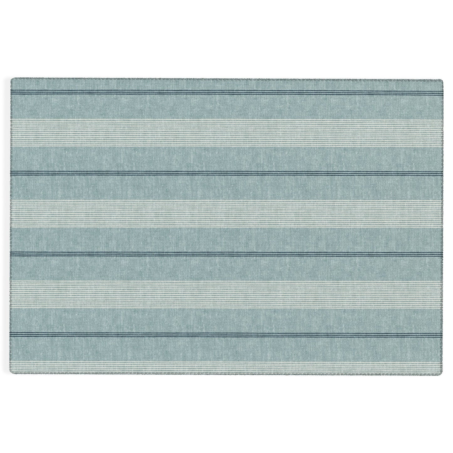 Little Arrow Design Co ivy stripes dusty blue Outdoor Rug