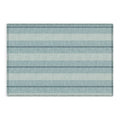 Little Arrow Design Co ivy stripes dusty blue Outdoor Rug