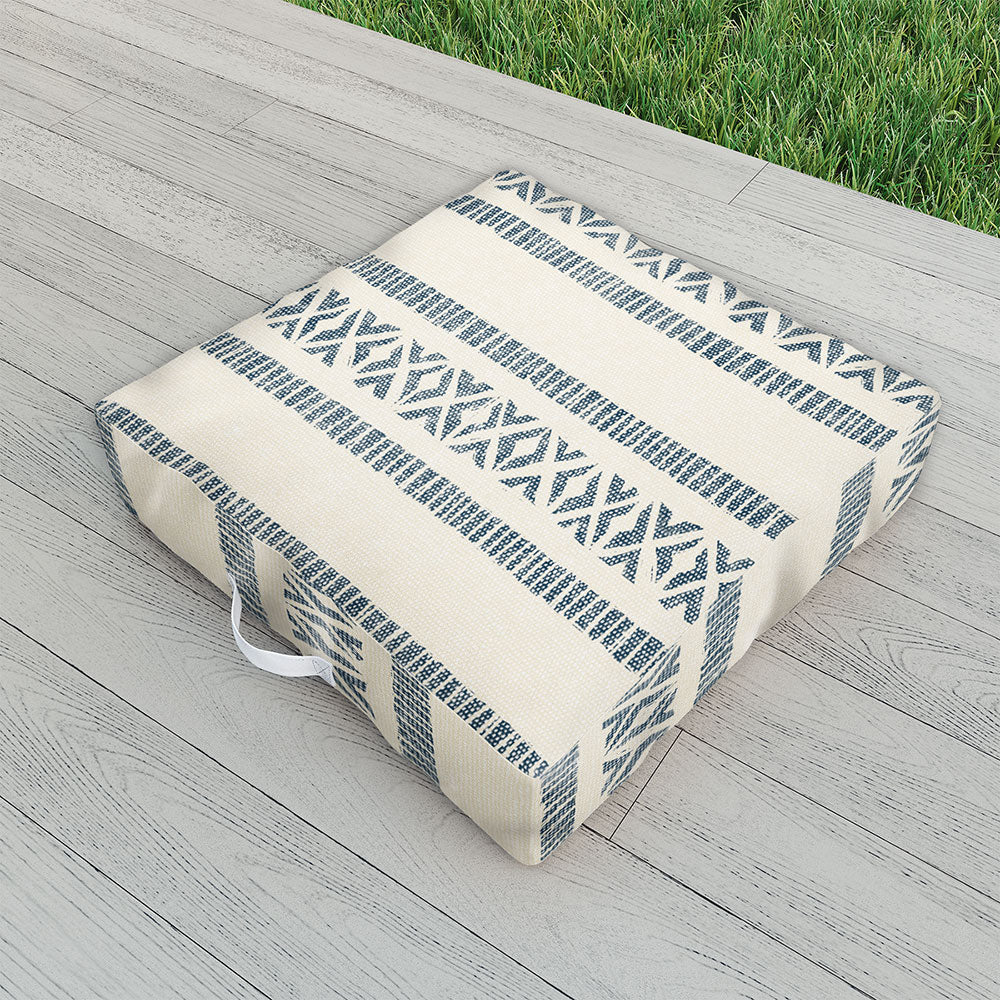 Little Arrow Design Co oceania vertical stripes navy Outdoor Floor Cushion