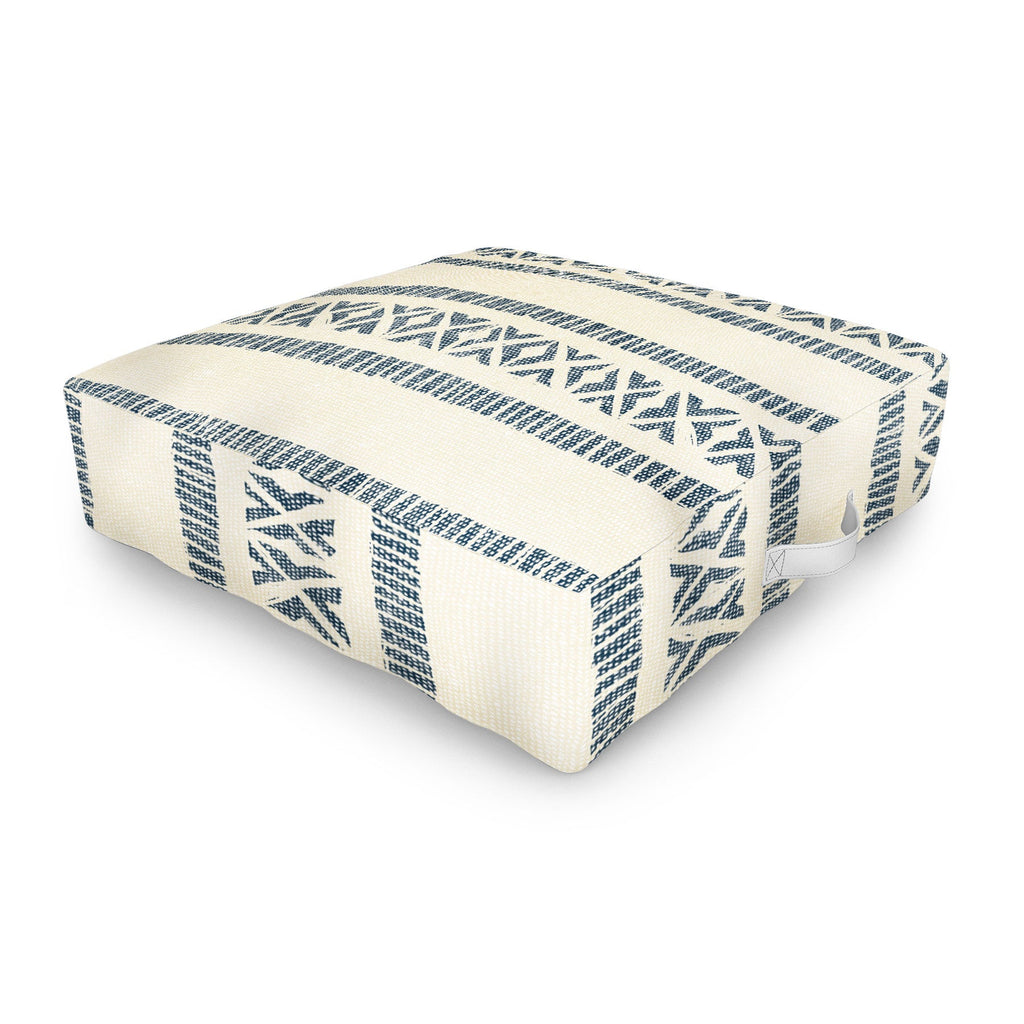Little Arrow Design Co oceania vertical stripes navy Outdoor Floor Cushion
