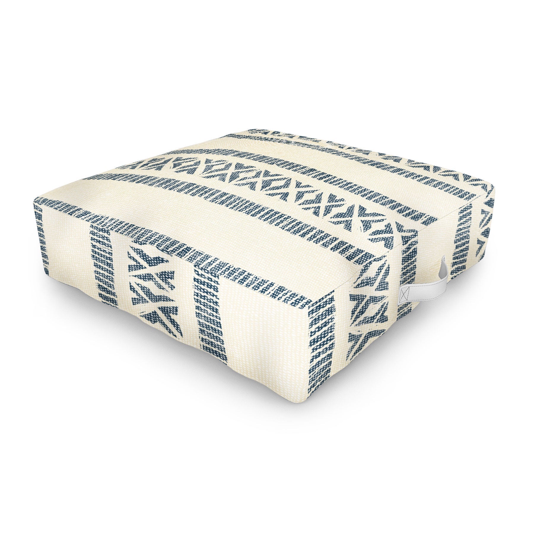 Little Arrow Design Co oceania vertical stripes navy Outdoor Floor Cushion