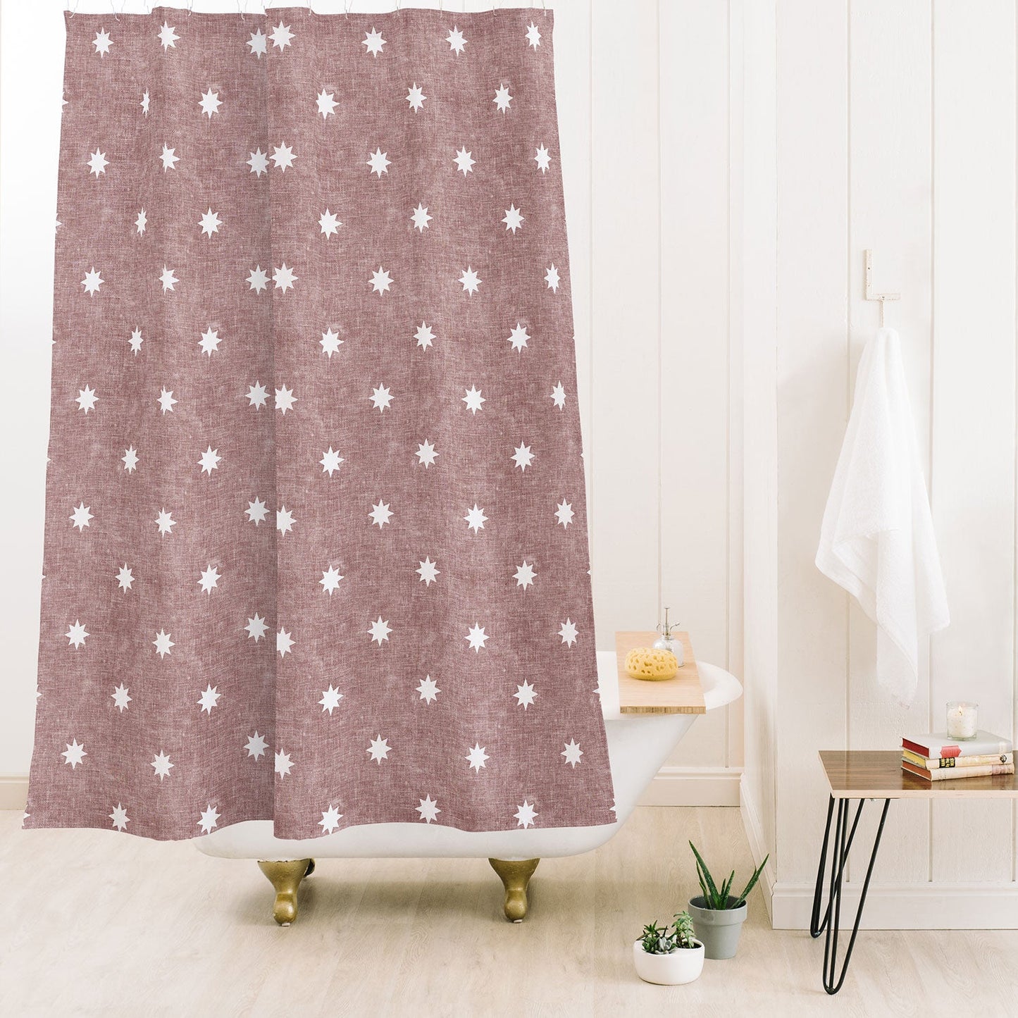 Little Arrow Design Co stars on mauve Shower Curtain