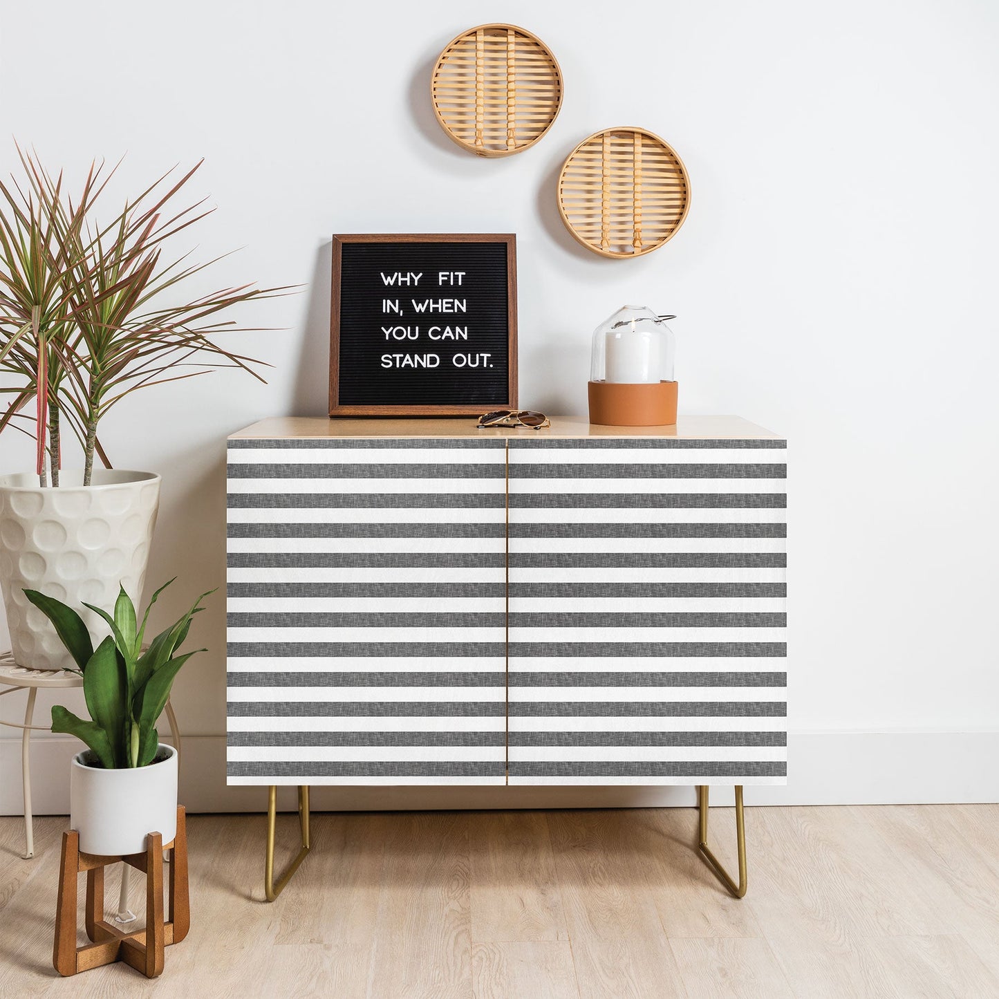 Little Arrow Design Co Stripes in Grey Credenza