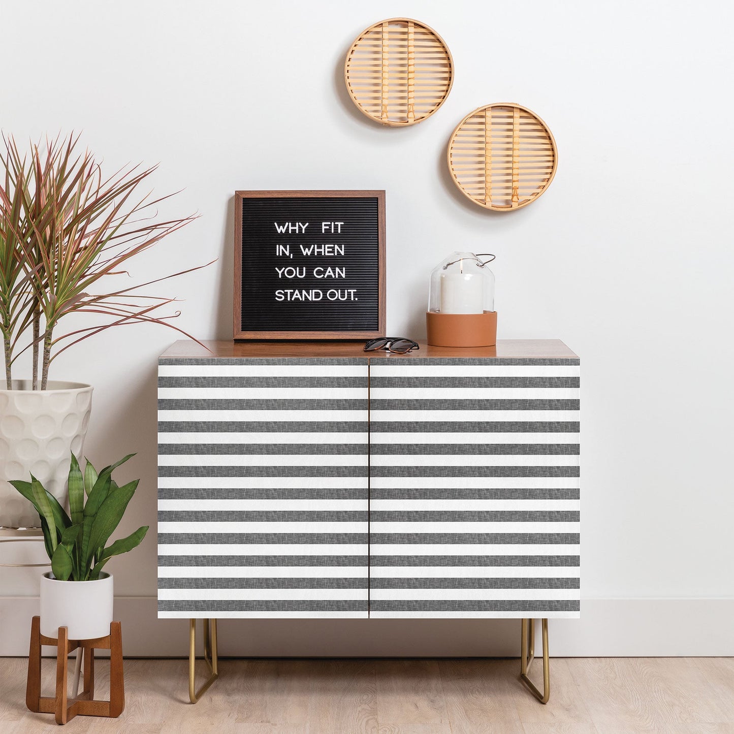 Little Arrow Design Co Stripes in Grey Credenza