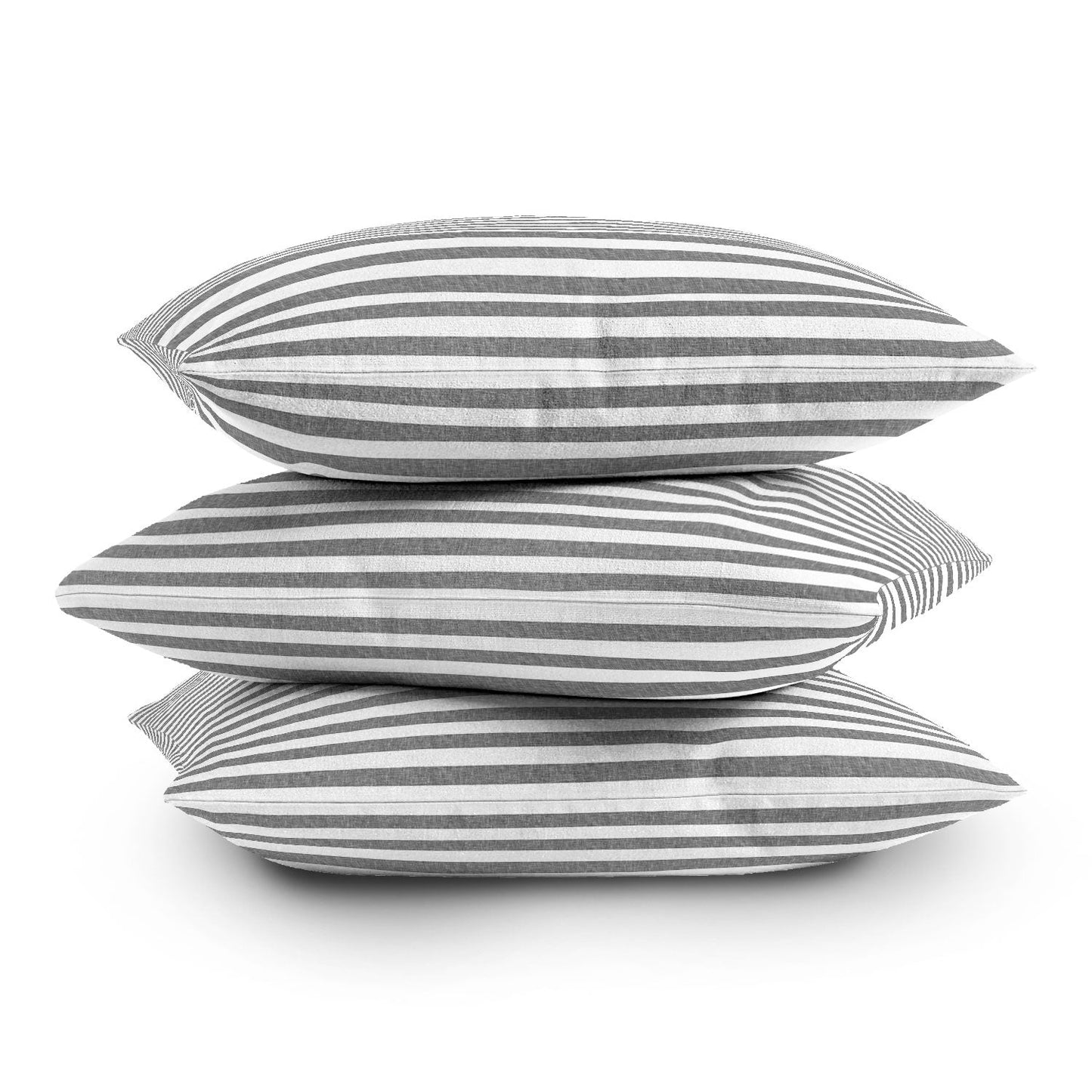 Little Arrow Design Co Stripes in Grey Outdoor Throw Pillow
