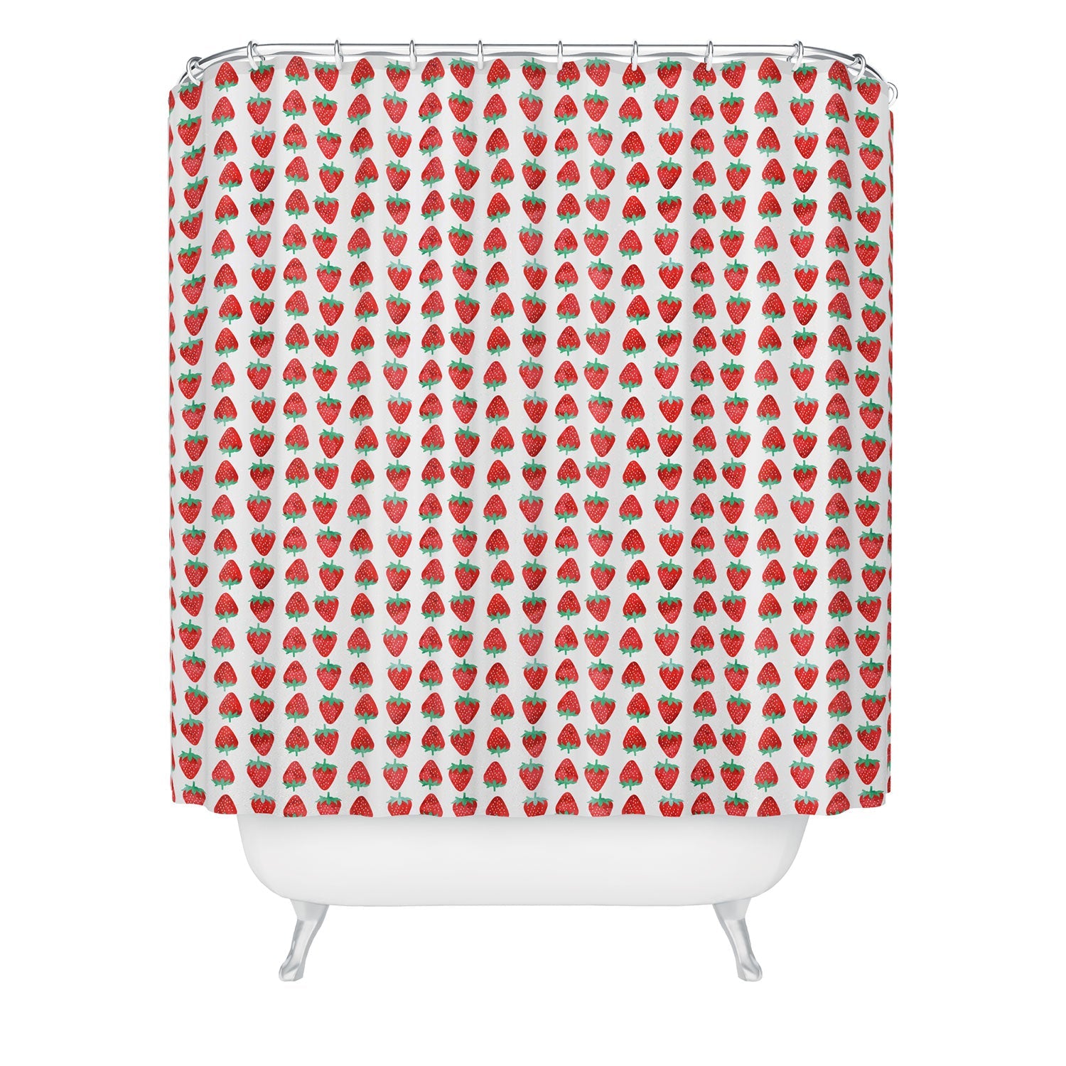 Little Arrow Design Co summer strawberries Shower Curtain