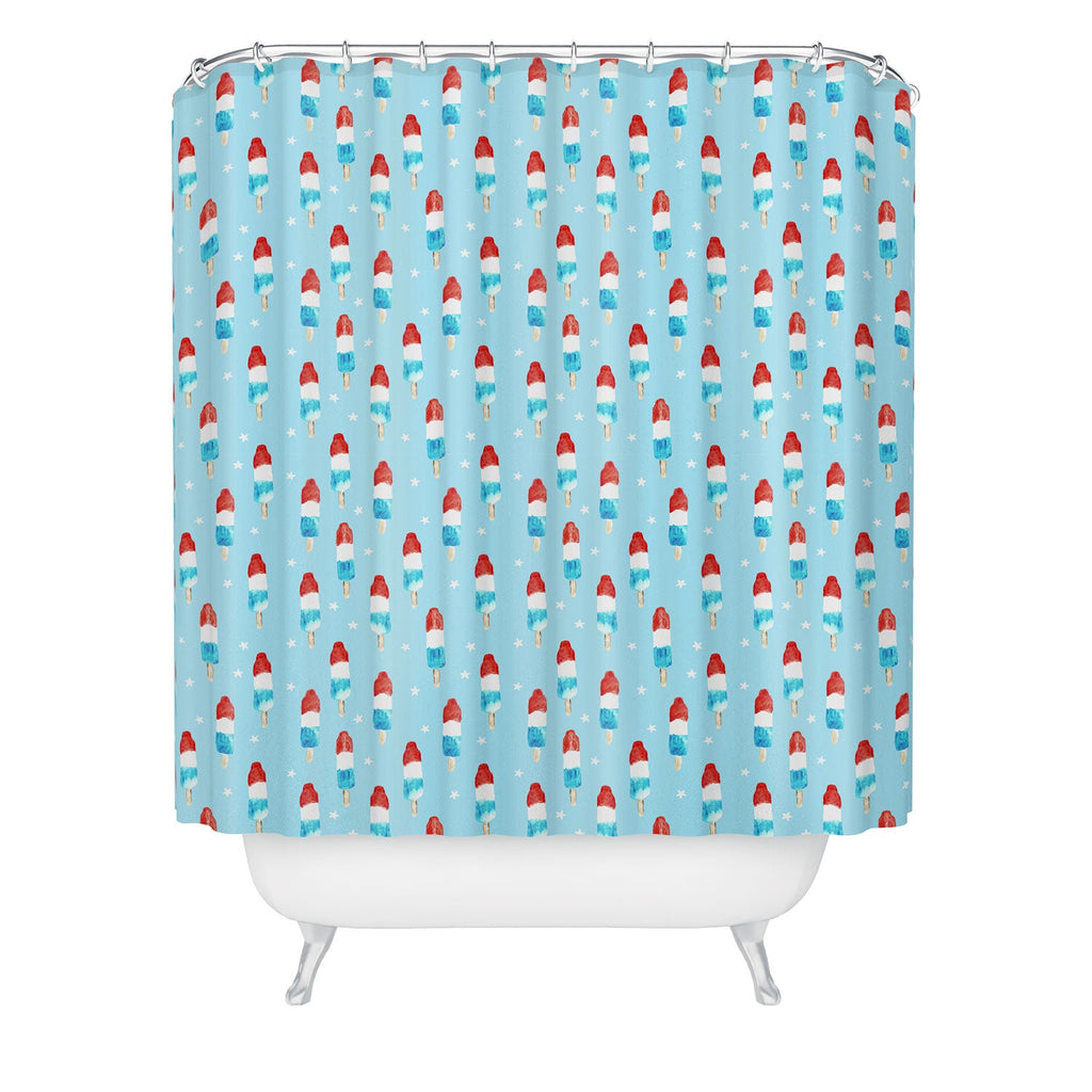 Little Arrow Design Co watercolor bomb pops Shower Curtain