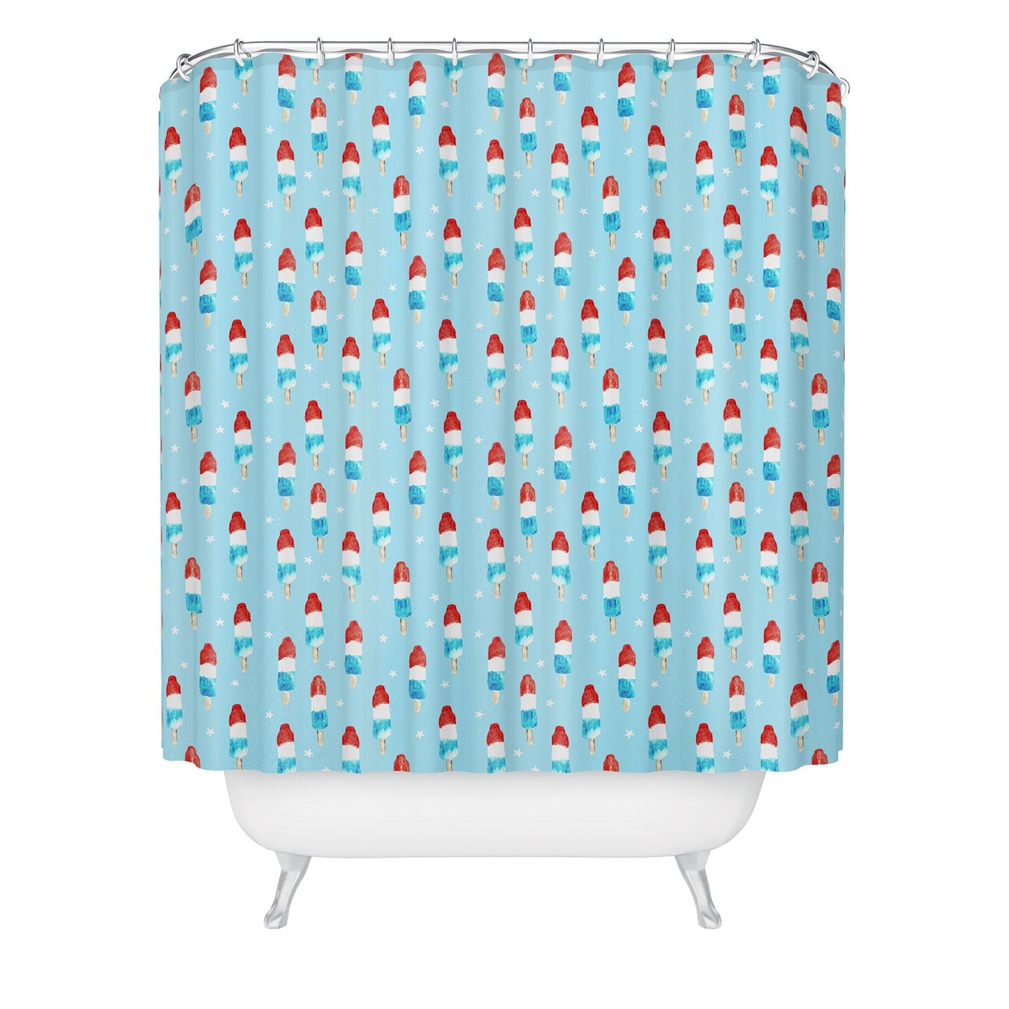 Little Arrow Design Co watercolor bomb pops Shower Curtain