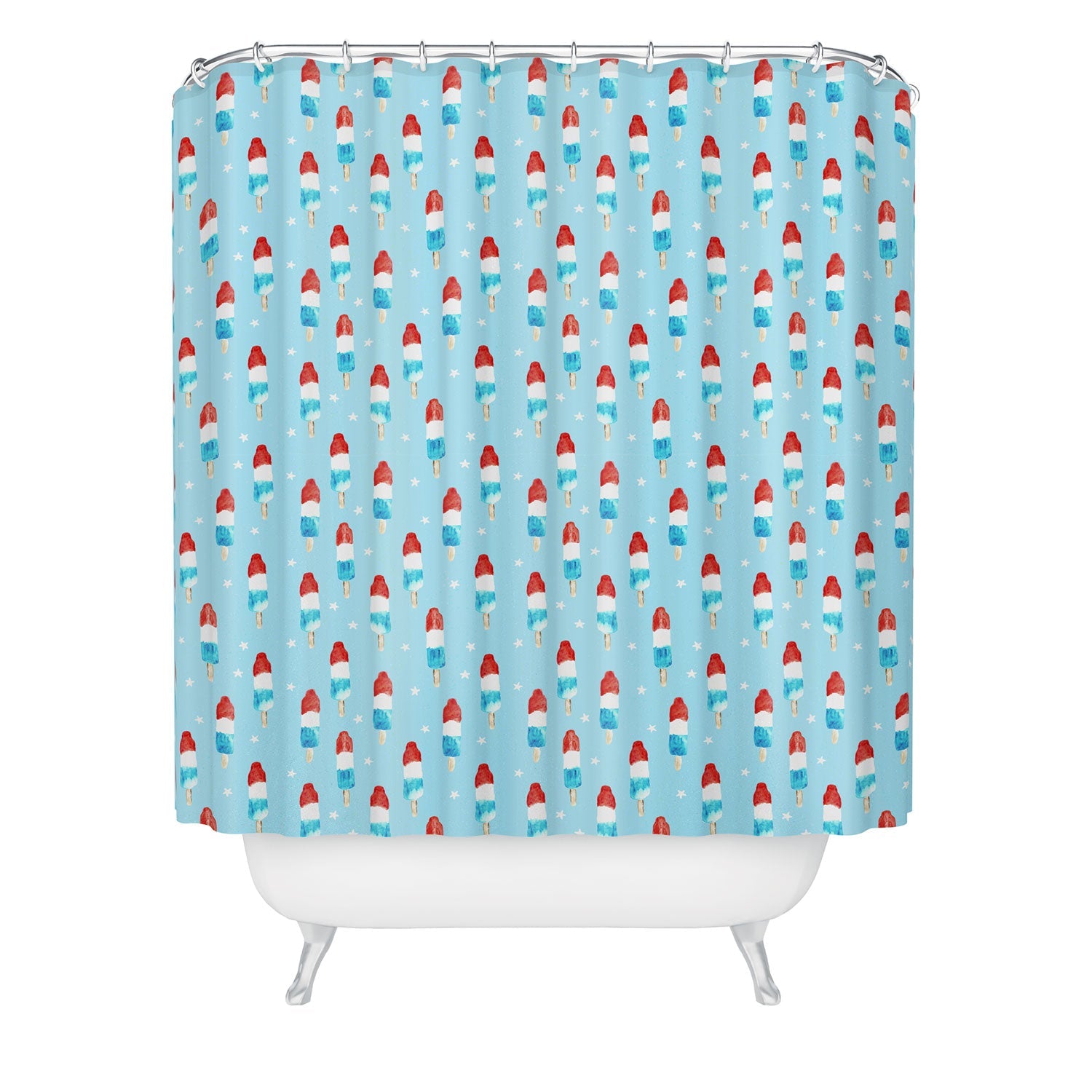 Little Arrow Design Co watercolor bomb pops Shower Curtain
