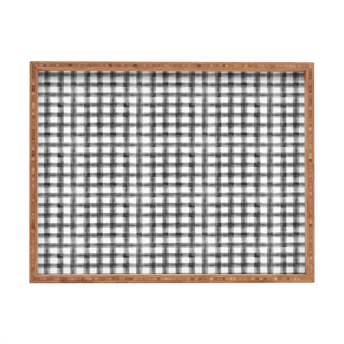 Little Arrow Design Co watercolor buffalo check in black Rectangular Tray