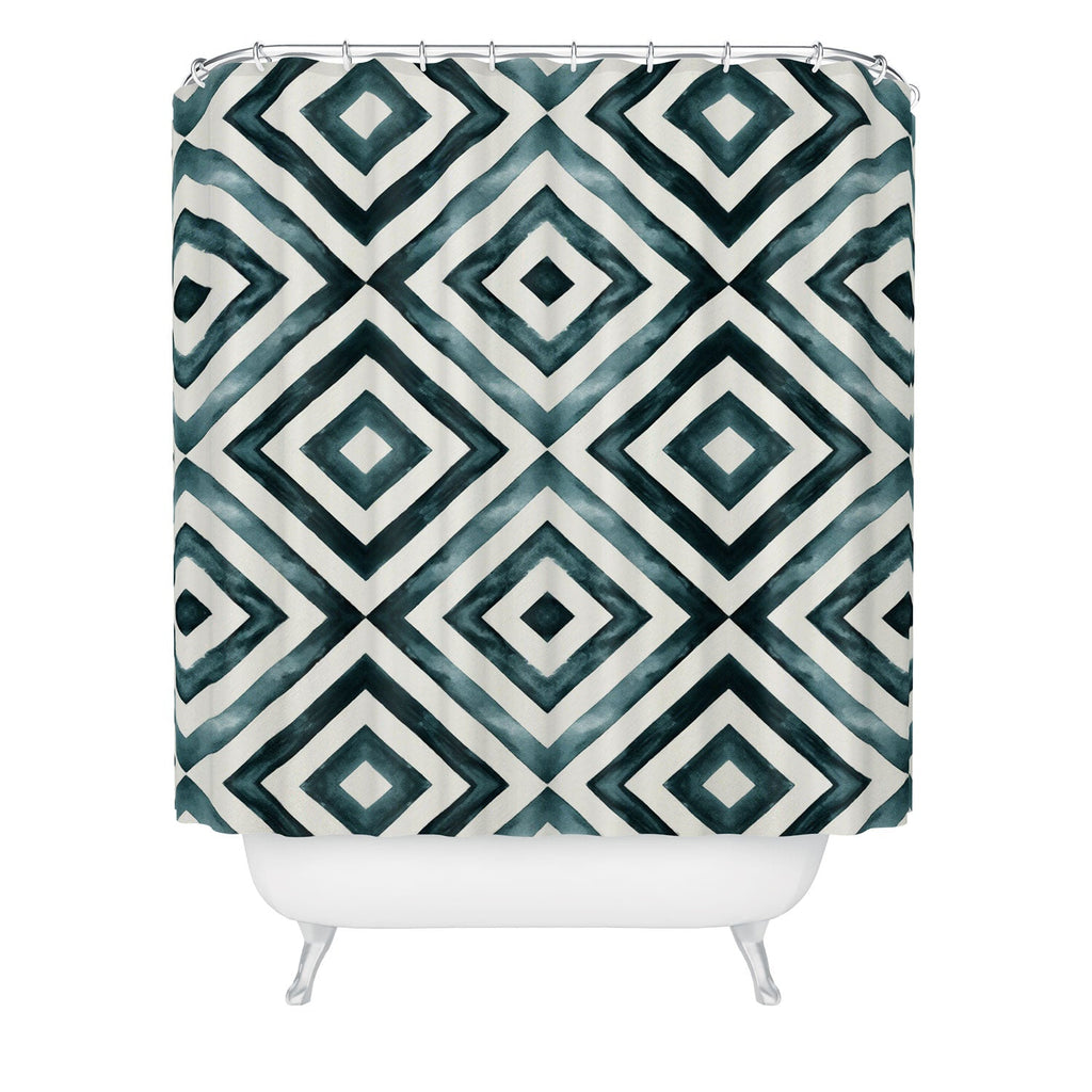 Little Arrow Design Co watercolor diamonds Shower Curtain