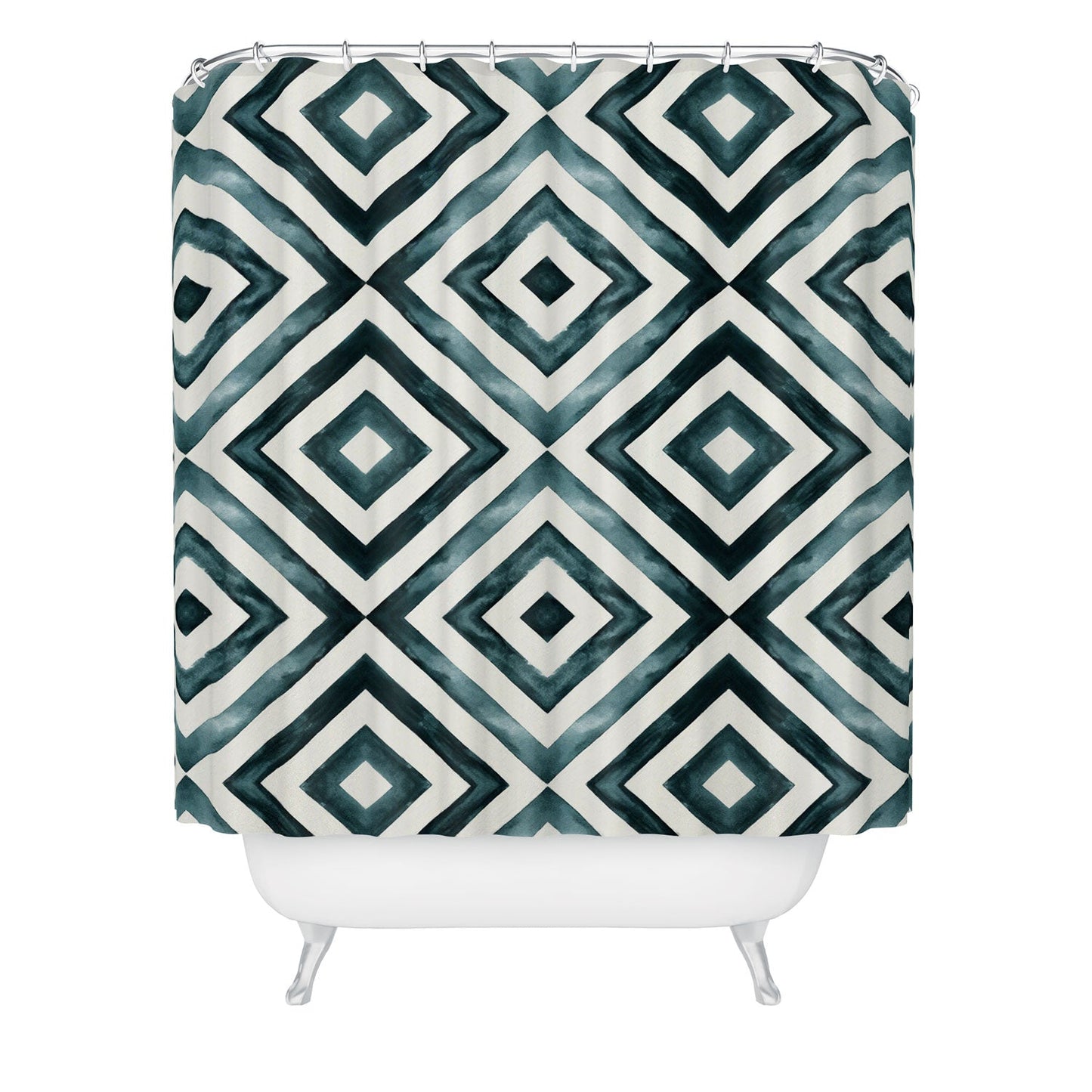 Little Arrow Design Co watercolor diamonds Shower Curtain