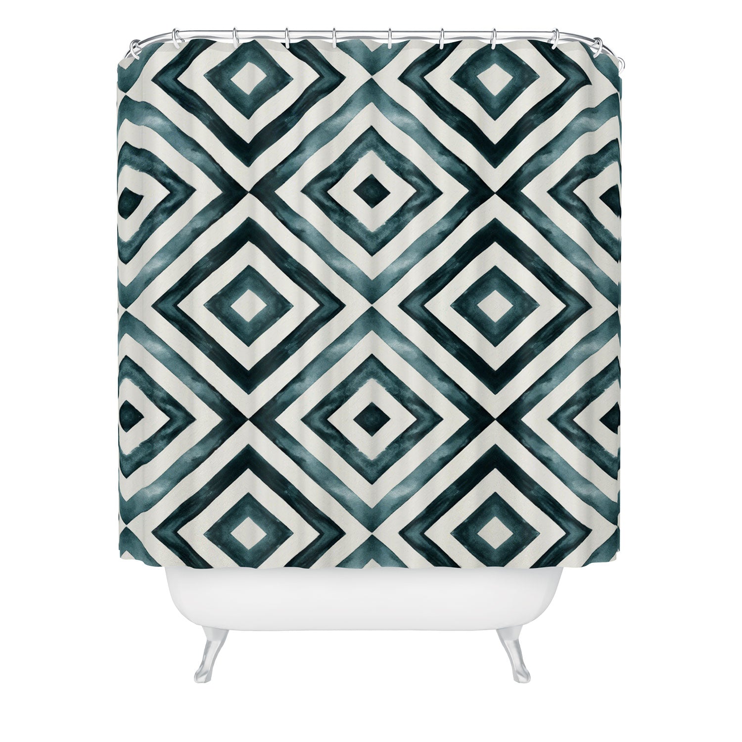 Little Arrow Design Co watercolor diamonds Shower Curtain
