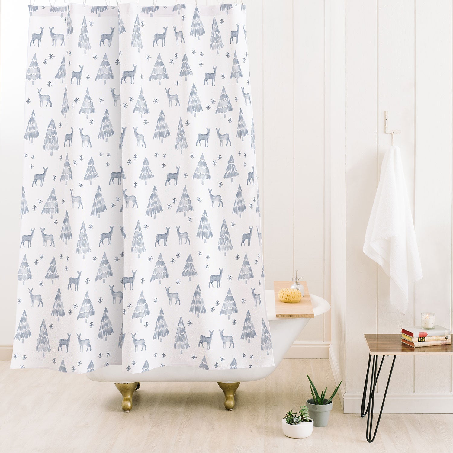 Little Arrow Design Co Watercolor Nordic Winter Shower Curtain