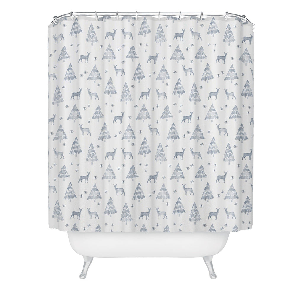 Little Arrow Design Co Watercolor Nordic Winter Shower Curtain