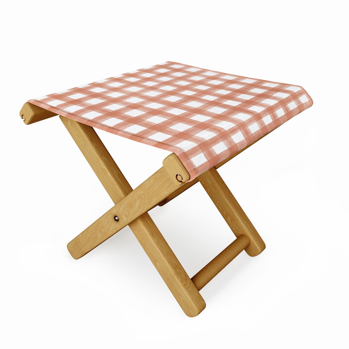 Little Arrow Design Co watercolor plaid terracotta Folding Stool