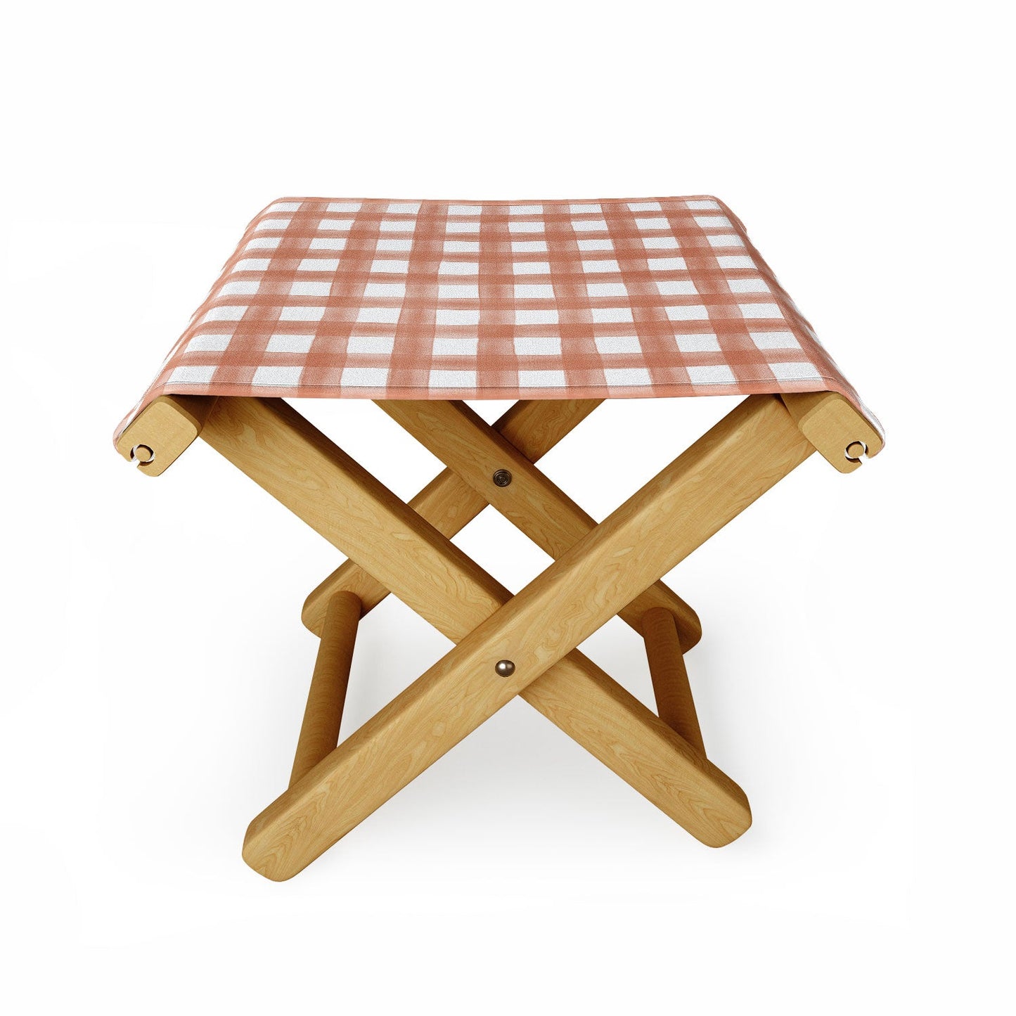 Little Arrow Design Co watercolor plaid terracotta Folding Stool