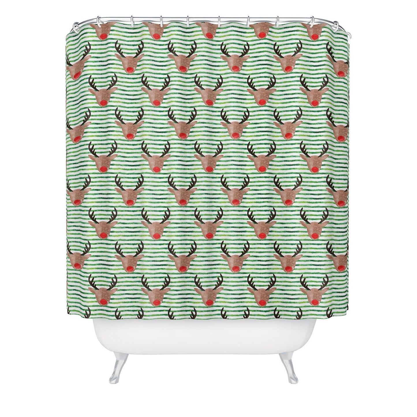 Little Arrow Design Co watercolor rudolf Shower Curtain