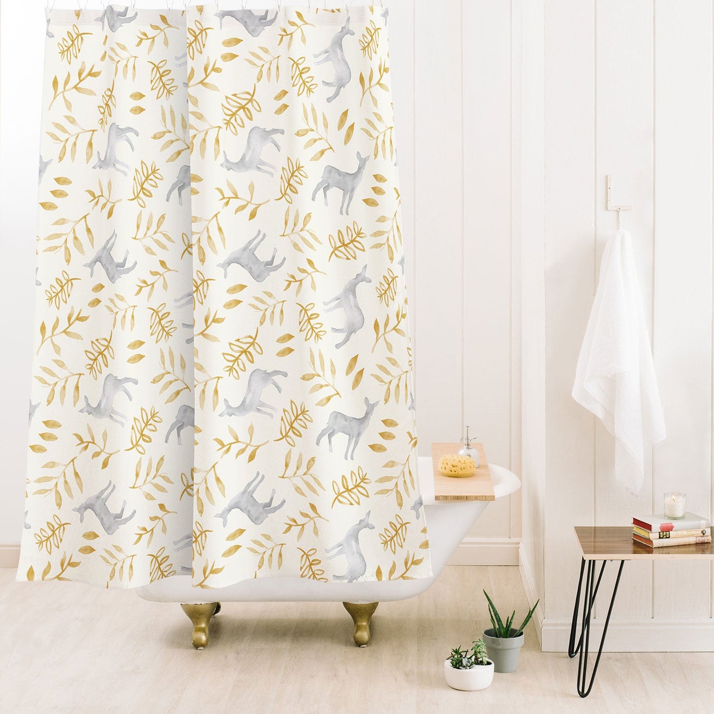 Little Arrow Design Co watercolor woodland Shower Curtain