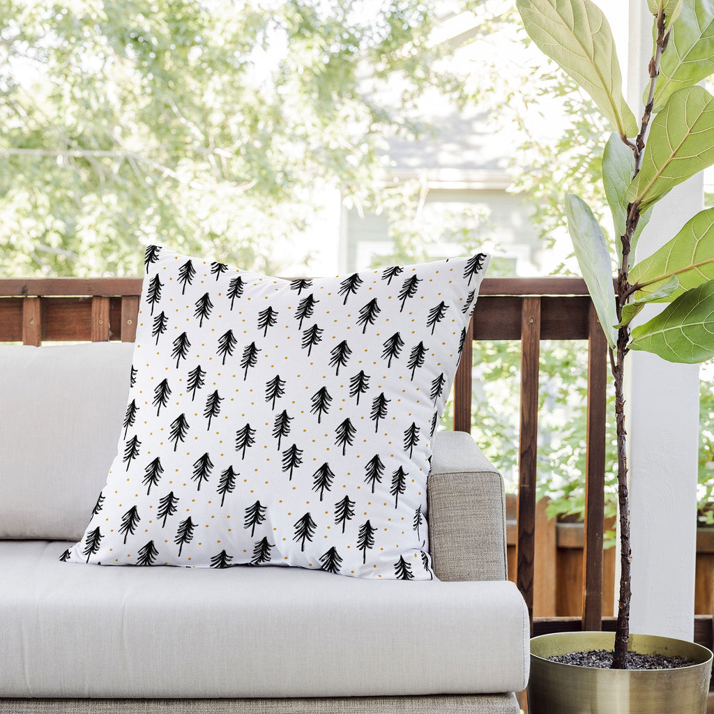 Little Arrow Design Co winter pines Outdoor Throw Pillow