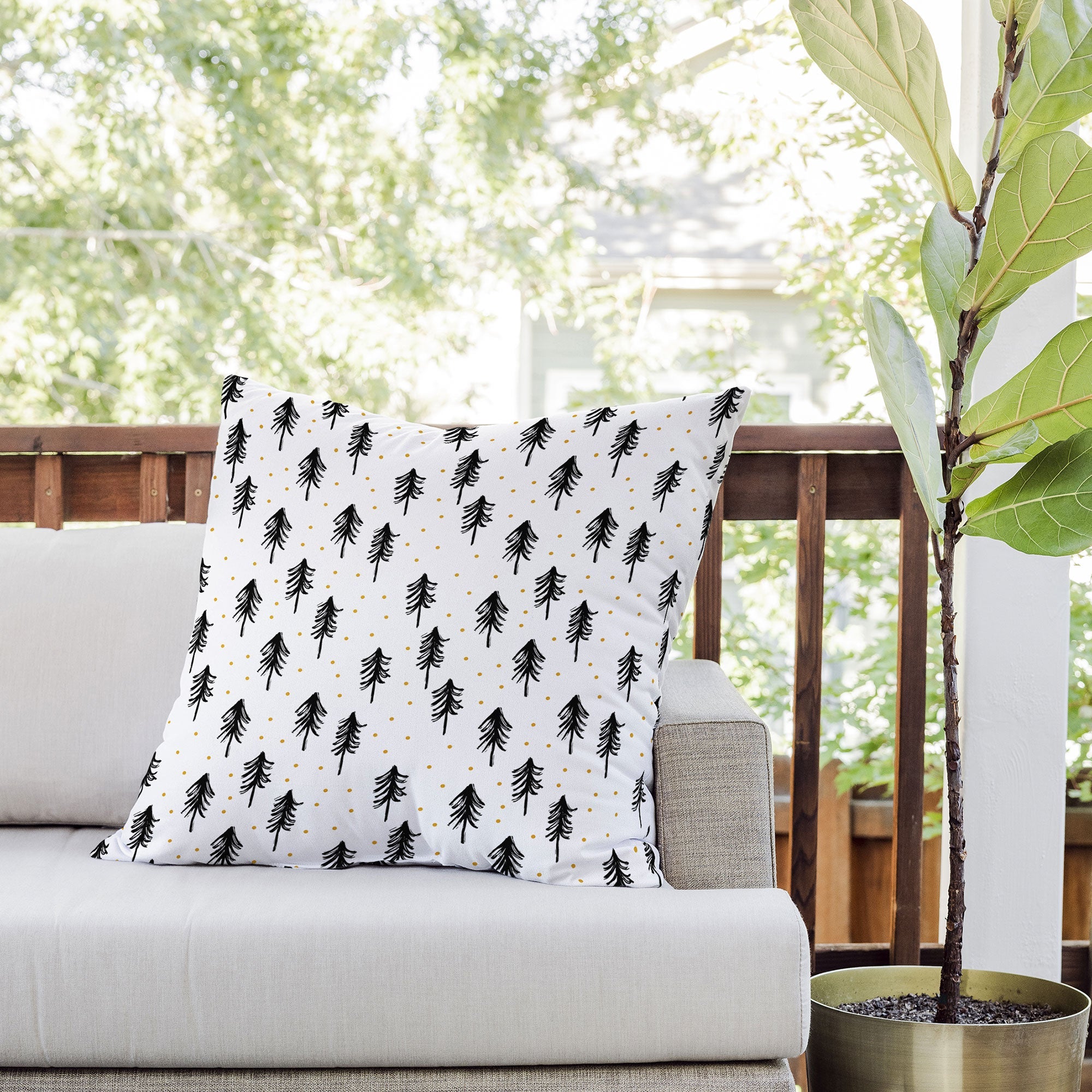 Little Arrow Design Co winter pines Outdoor Throw Pillow