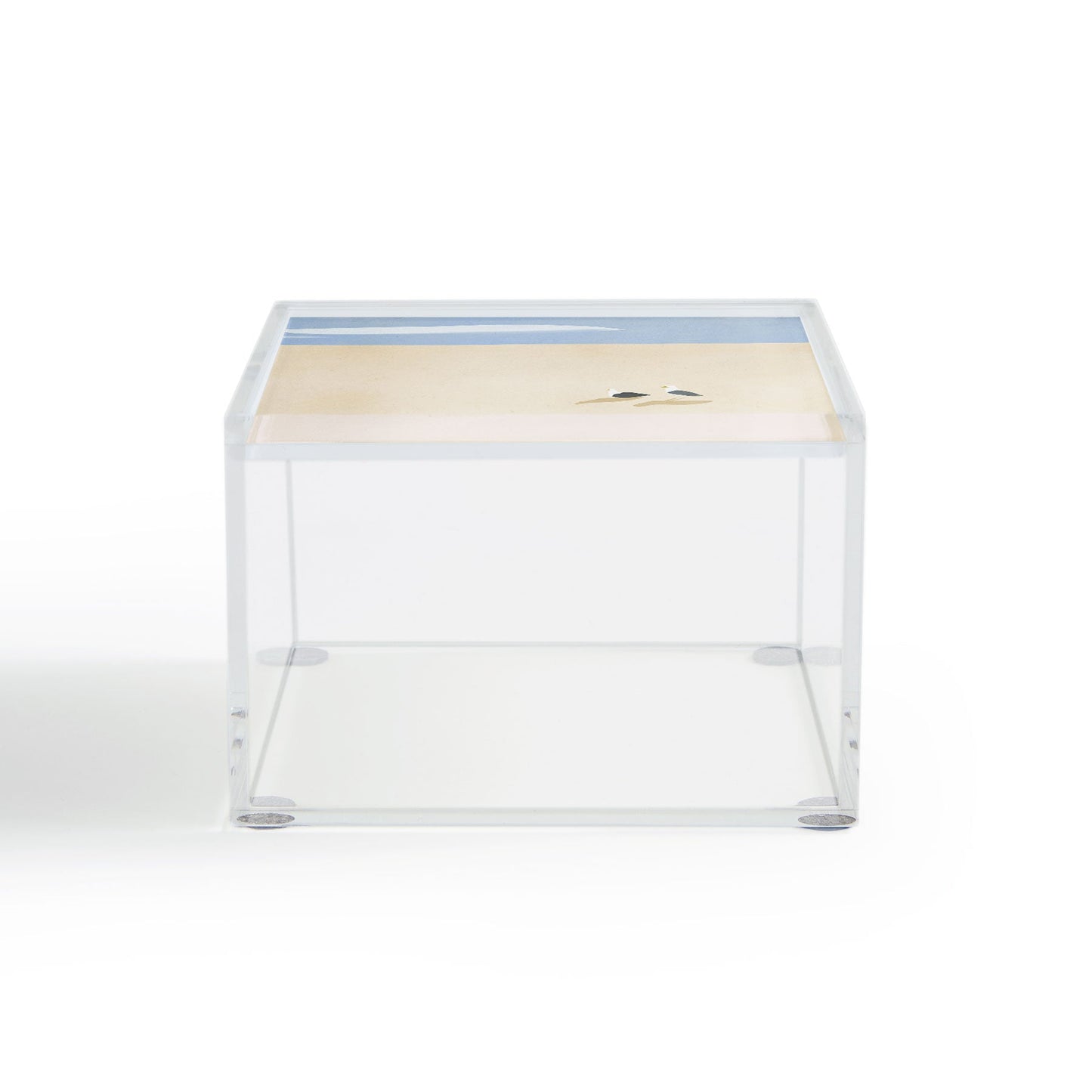 Little Dean Minimal sand beach with seagull Acrylic Box