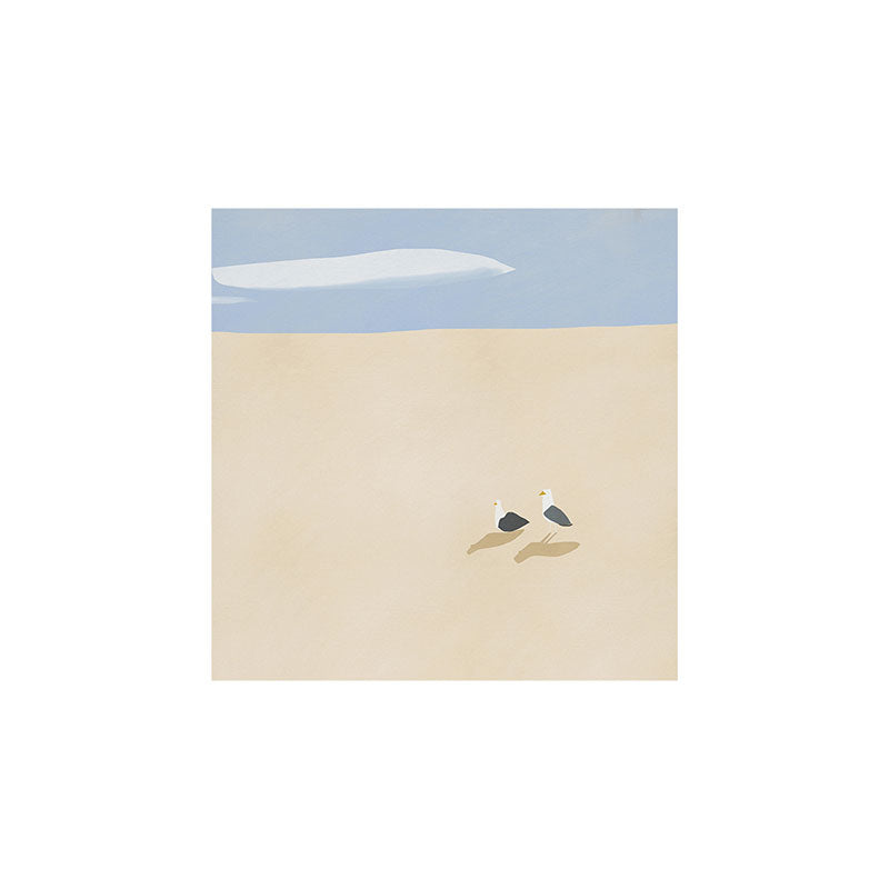 Little Dean Minimal sand beach with seagull Art Print